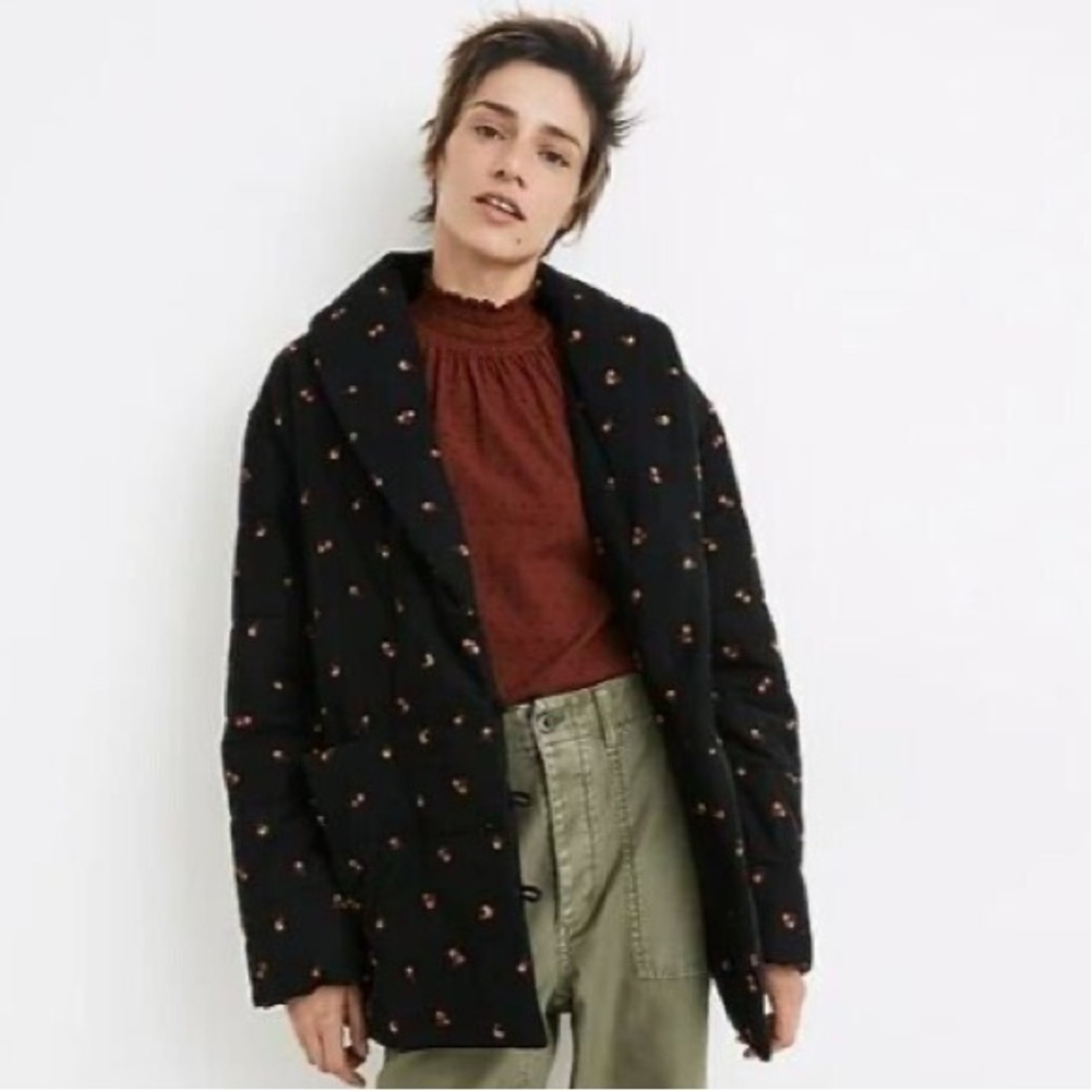 Madewell Dumont Quilted Floral Coat corduroy